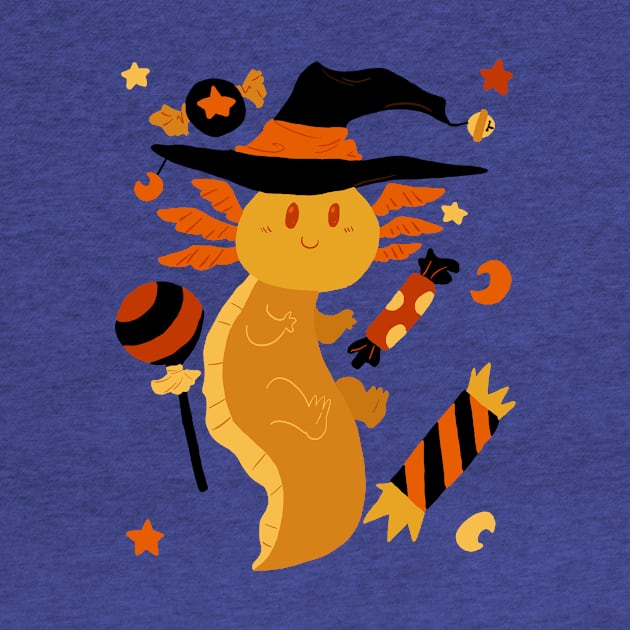 Halloween Candy Axolotl by saradaboru